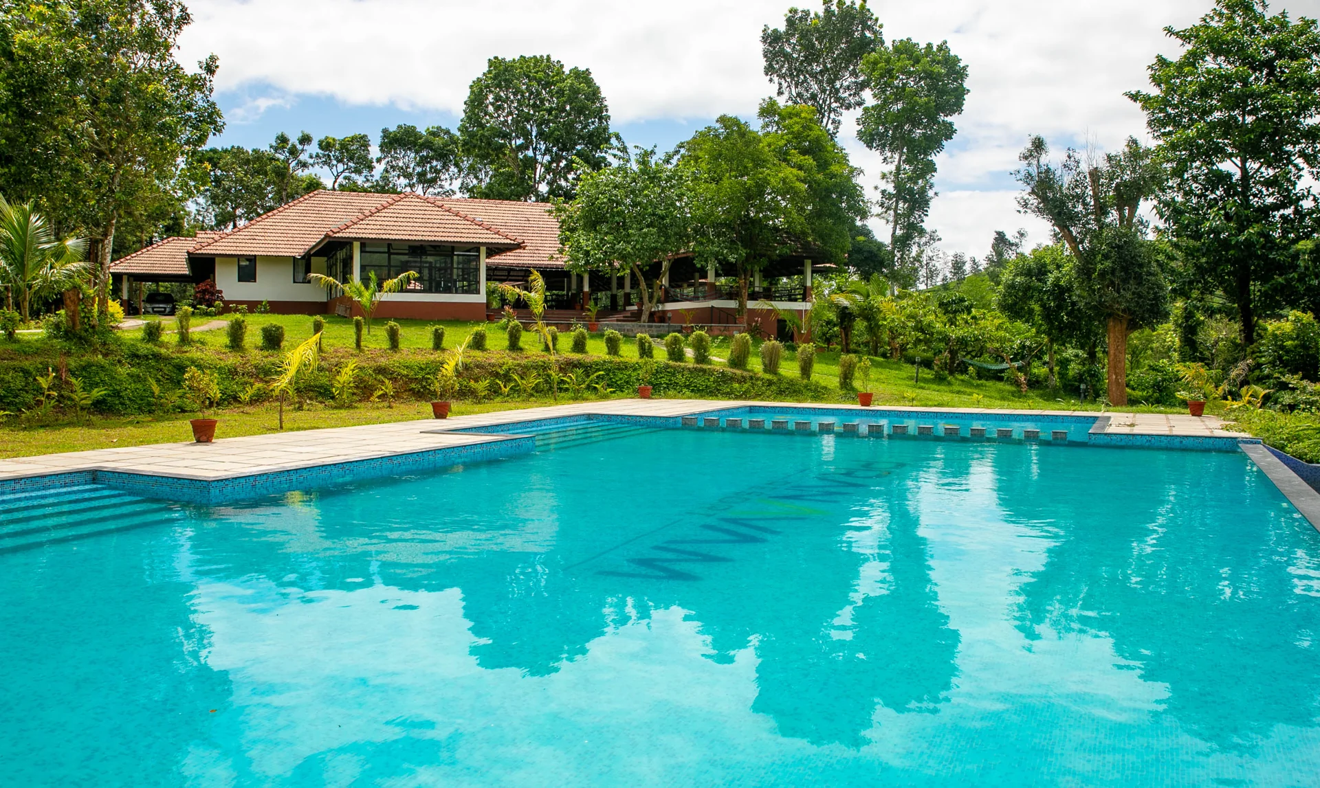 Eco-friendly resort blending with the natural forest landscape