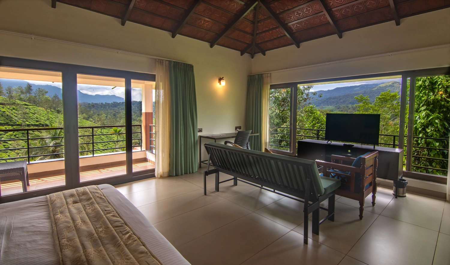 Green view from the deluxe queen room